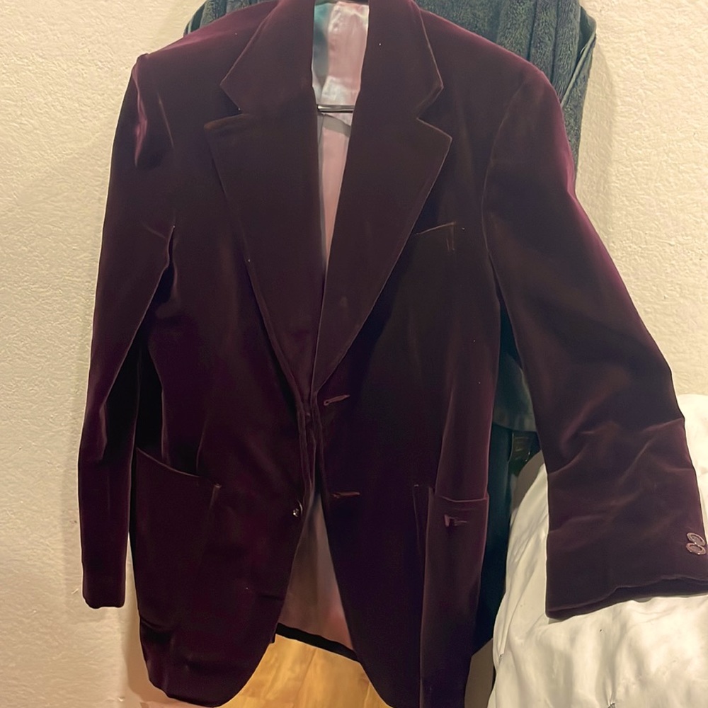 Dark purple velvet blazer